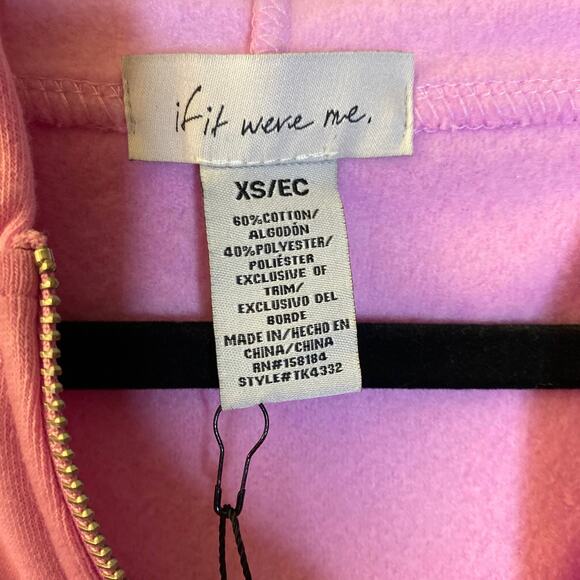 Women's Pink Zippered Hoodie Size XS with Dripping Ghost NWT If It Were Me BOO - Picture 3 of 7